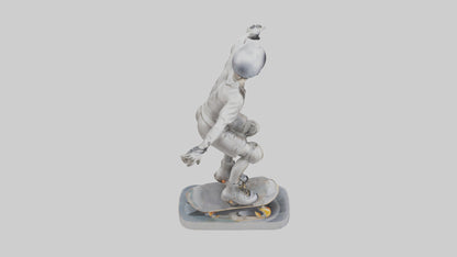 3D model Rollerblader Performing Trick statue model VR / AR / low-poly