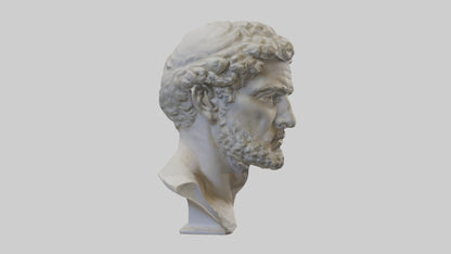 3D model Roman bust sculpture model VR / AR / low-poly