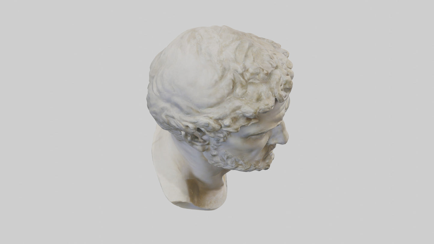 3D model Roman bust sculpture model VR / AR / low-poly
