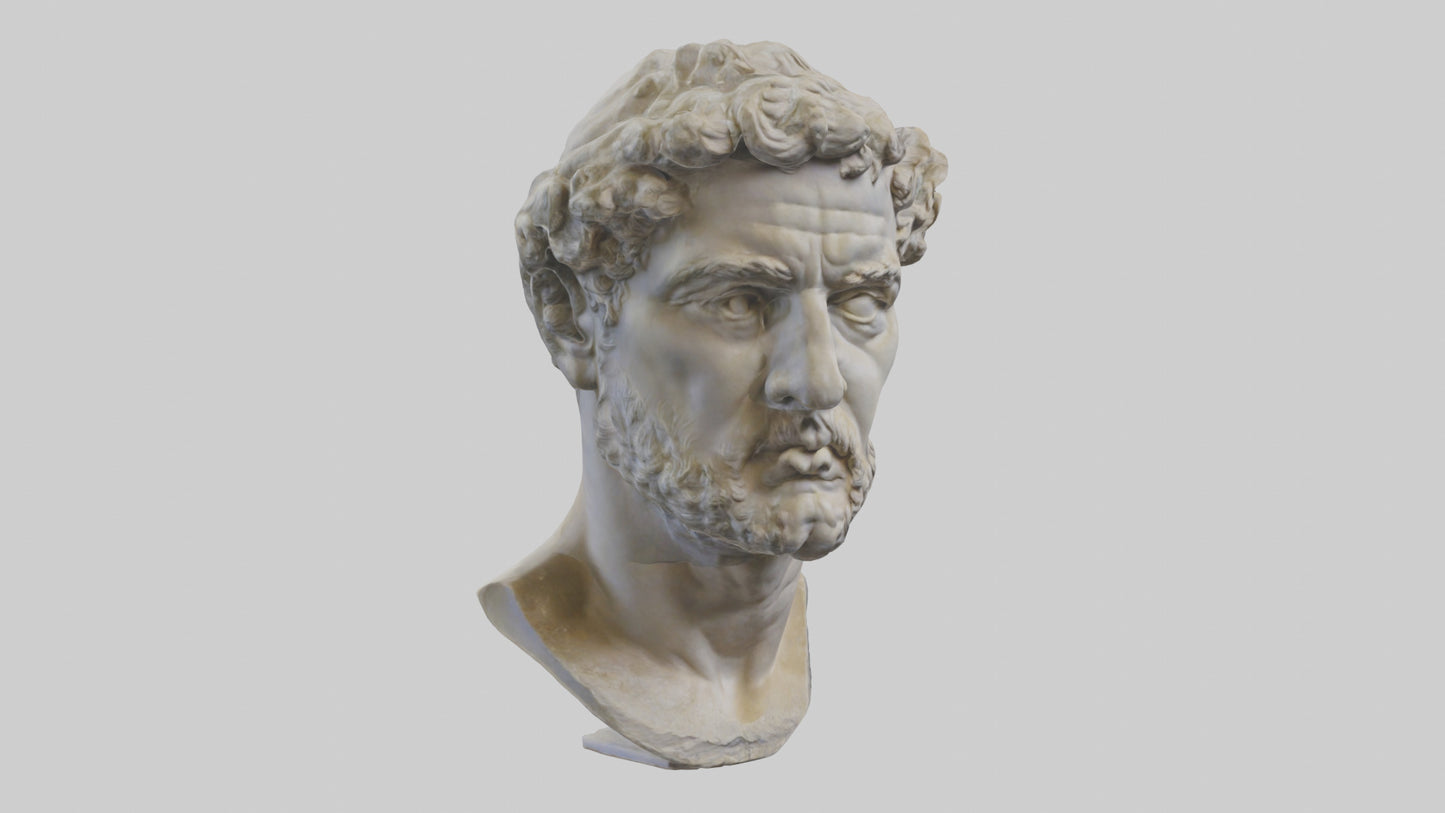 3D model Roman bust sculpture model VR / AR / low-poly