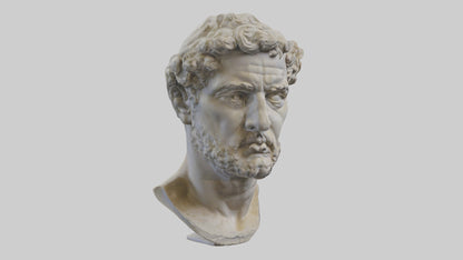 3D model Roman bust sculpture model VR / AR / low-poly
