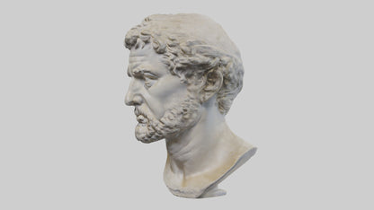 3D model Roman bust sculpture model VR / AR / low-poly