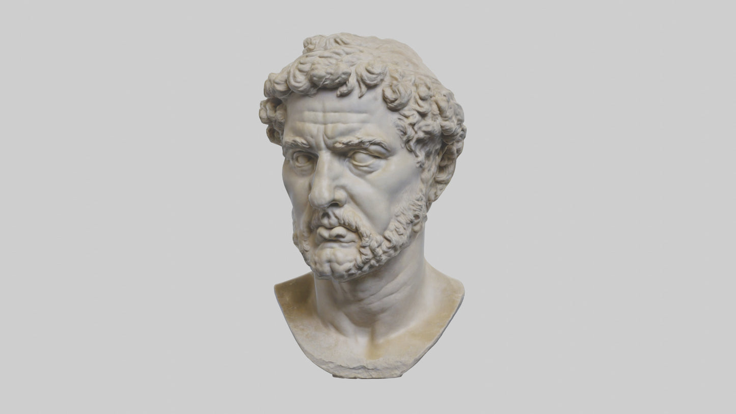 3D model Roman bust sculpture model VR / AR / low-poly