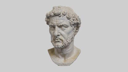 3D model Roman bust sculpture model VR / AR / low-poly