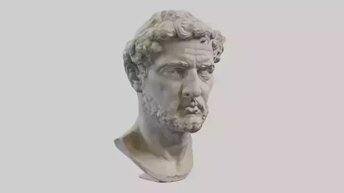 3D model Roman bust sculpture model VR / AR / low-poly