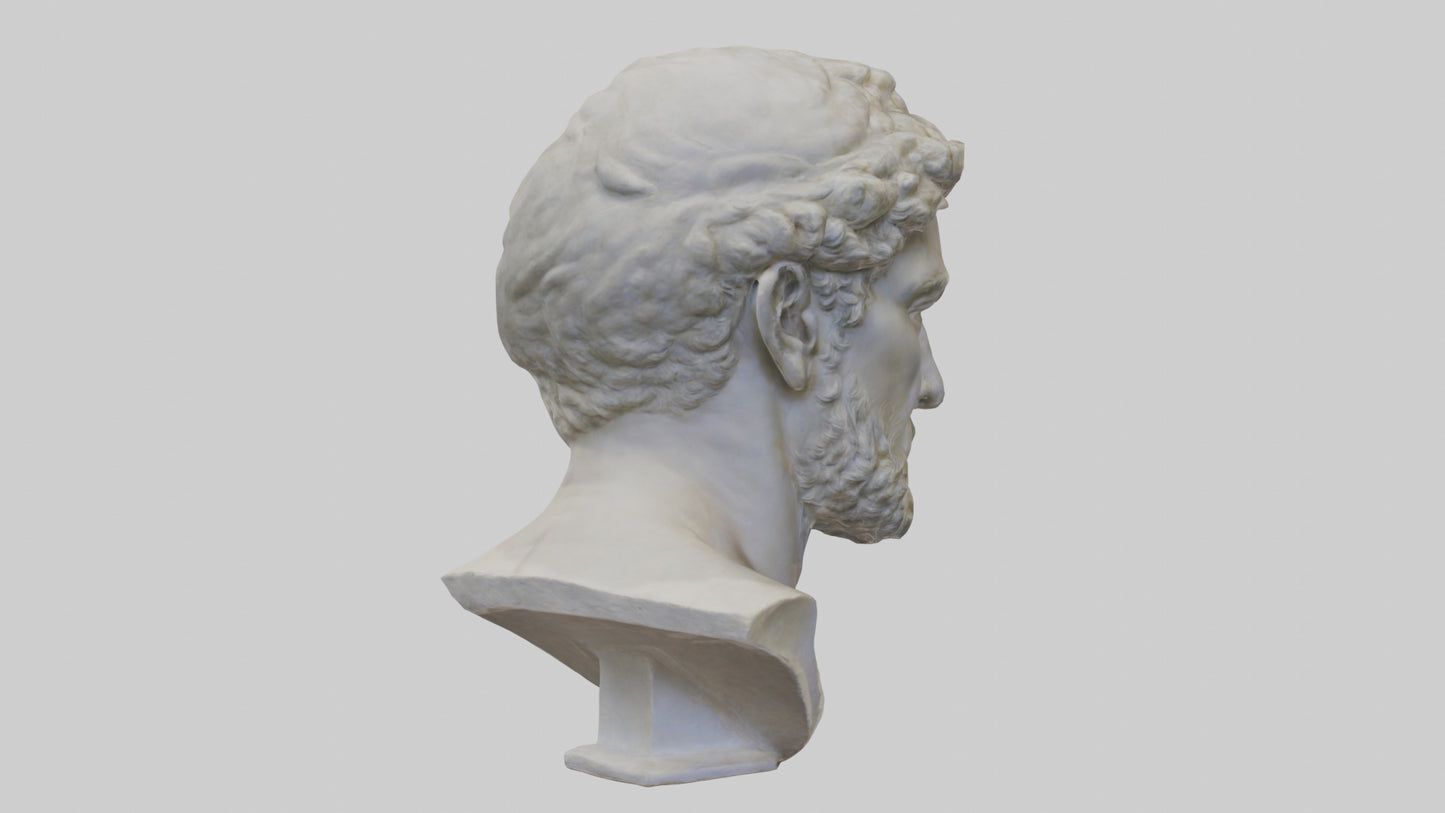 3D model Roman bust sculpture model VR / AR / low-poly