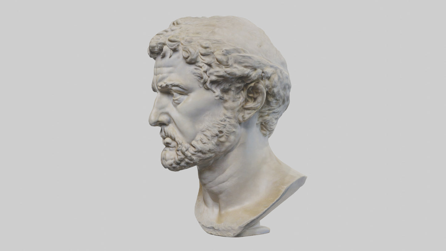 3D model Roman bust sculpture model VR / AR / low-poly