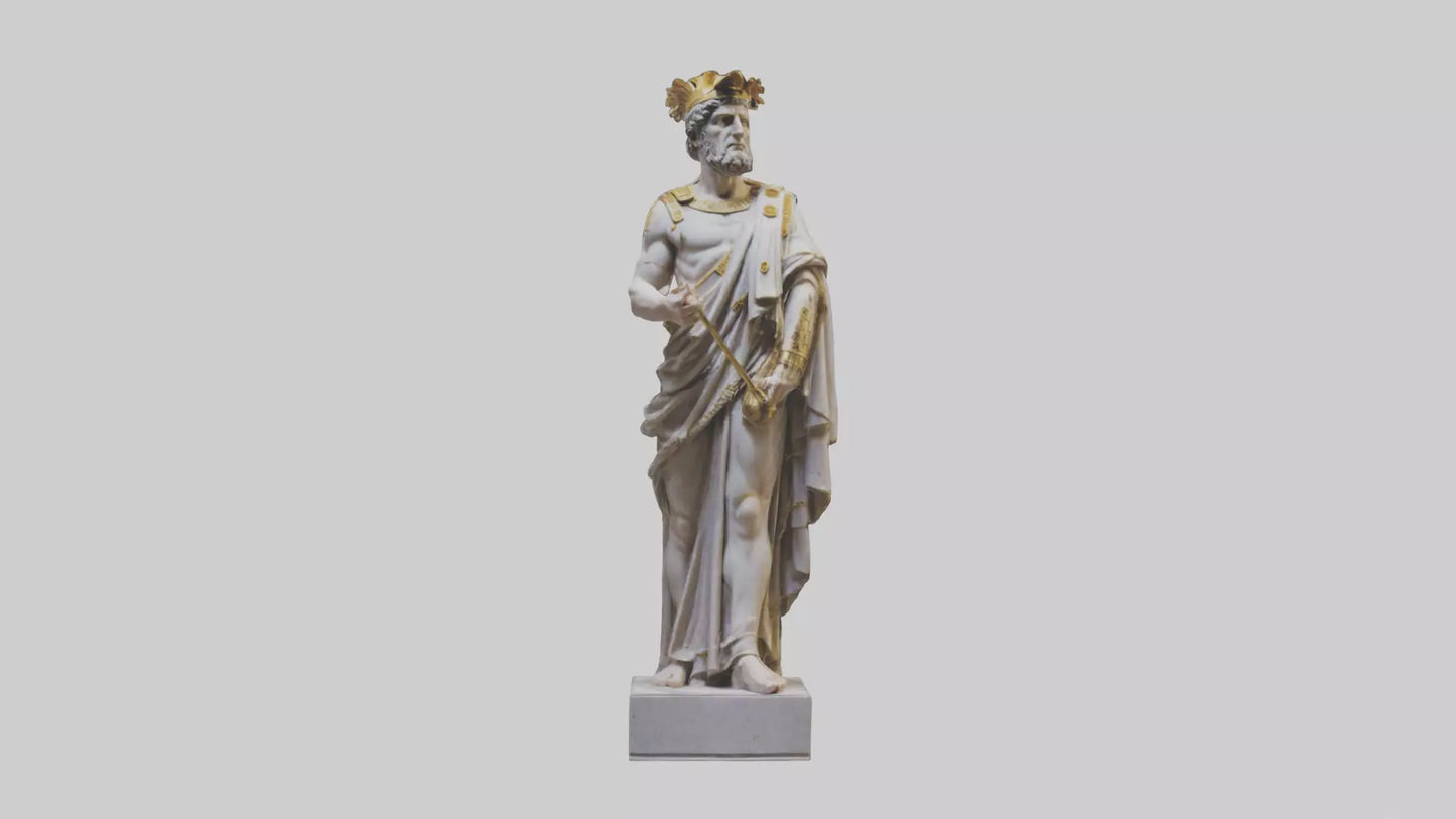 3D model Roman Emperor statue model VR / AR / low-poly