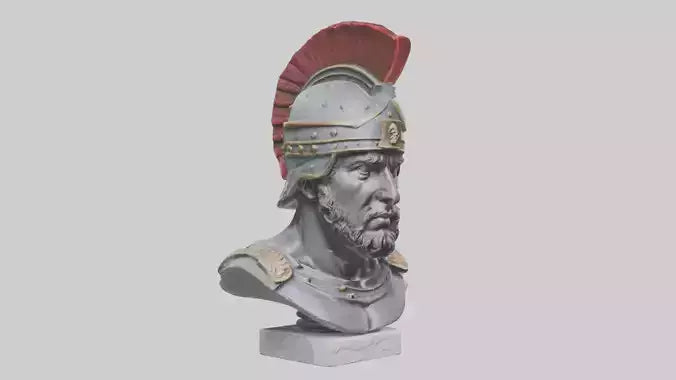 3D model Roman Soldier Bust statue model VR / AR / low-poly