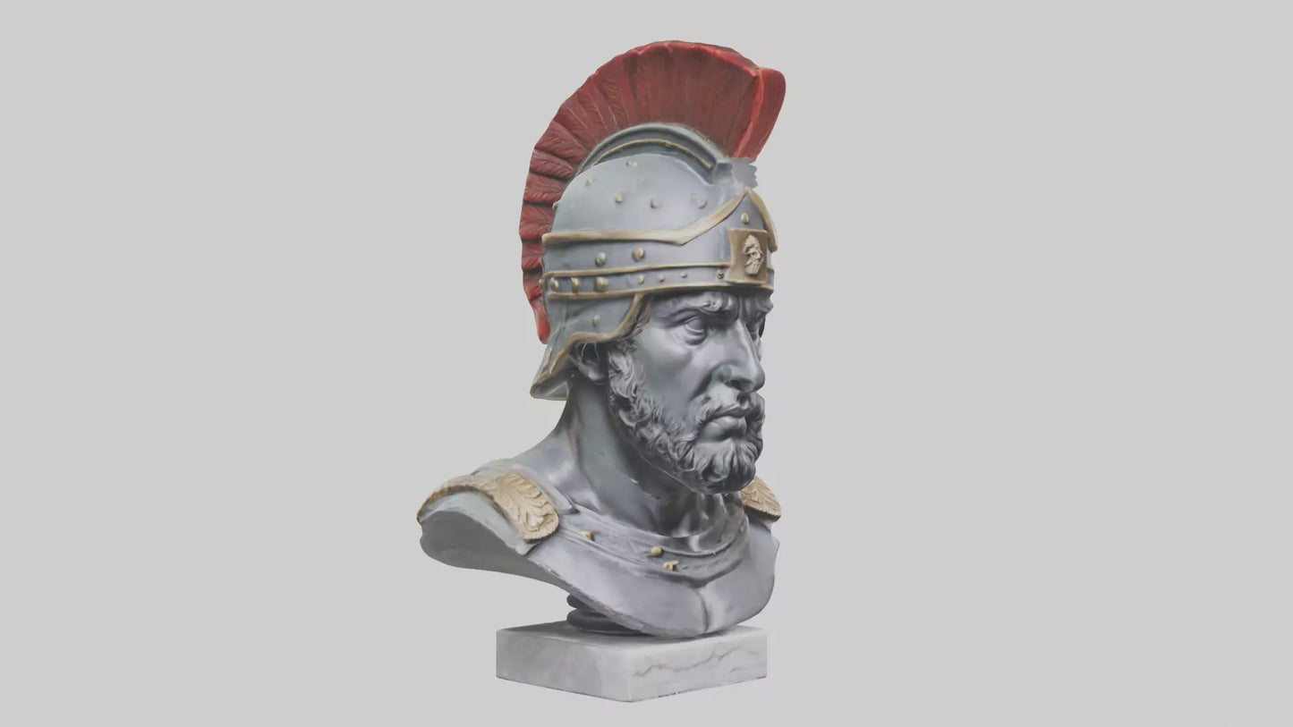 3D model Roman Soldier Bust statue model VR / AR / low-poly
