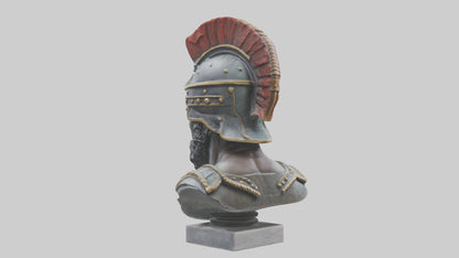 3D model Roman Soldier Bust statue model VR / AR / low-poly