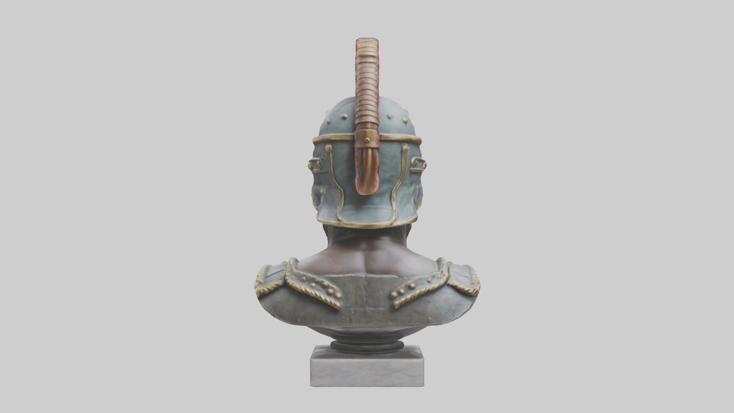 3D model Roman Soldier Bust statue model VR / AR / low-poly