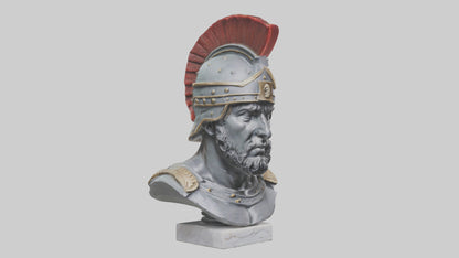 3D model Roman Soldier Bust statue model VR / AR / low-poly