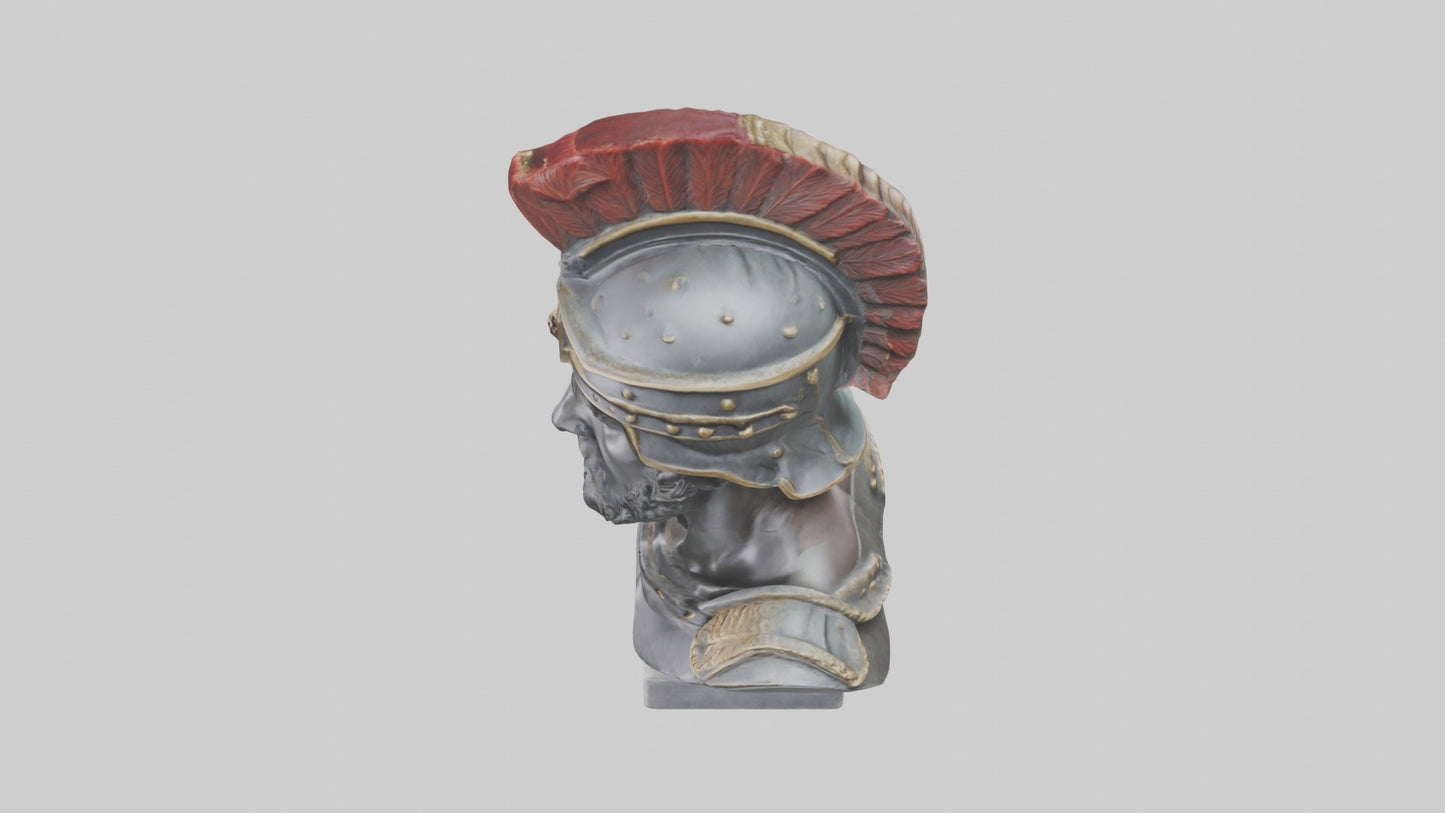 3D model Roman Soldier Bust statue model VR / AR / low-poly