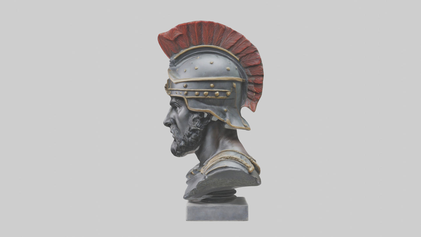 3D model Roman Soldier Bust statue model VR / AR / low-poly