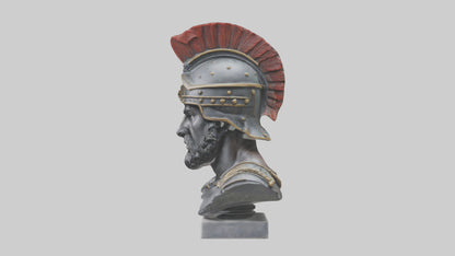 3D model Roman Soldier Bust statue model VR / AR / low-poly