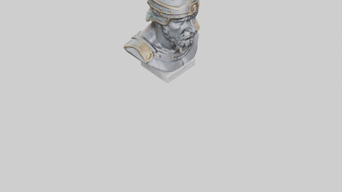 3D model Roman Soldier Bust statue model VR / AR / low-poly