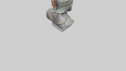 3D model Roman Soldier Bust statue model VR / AR / low-poly