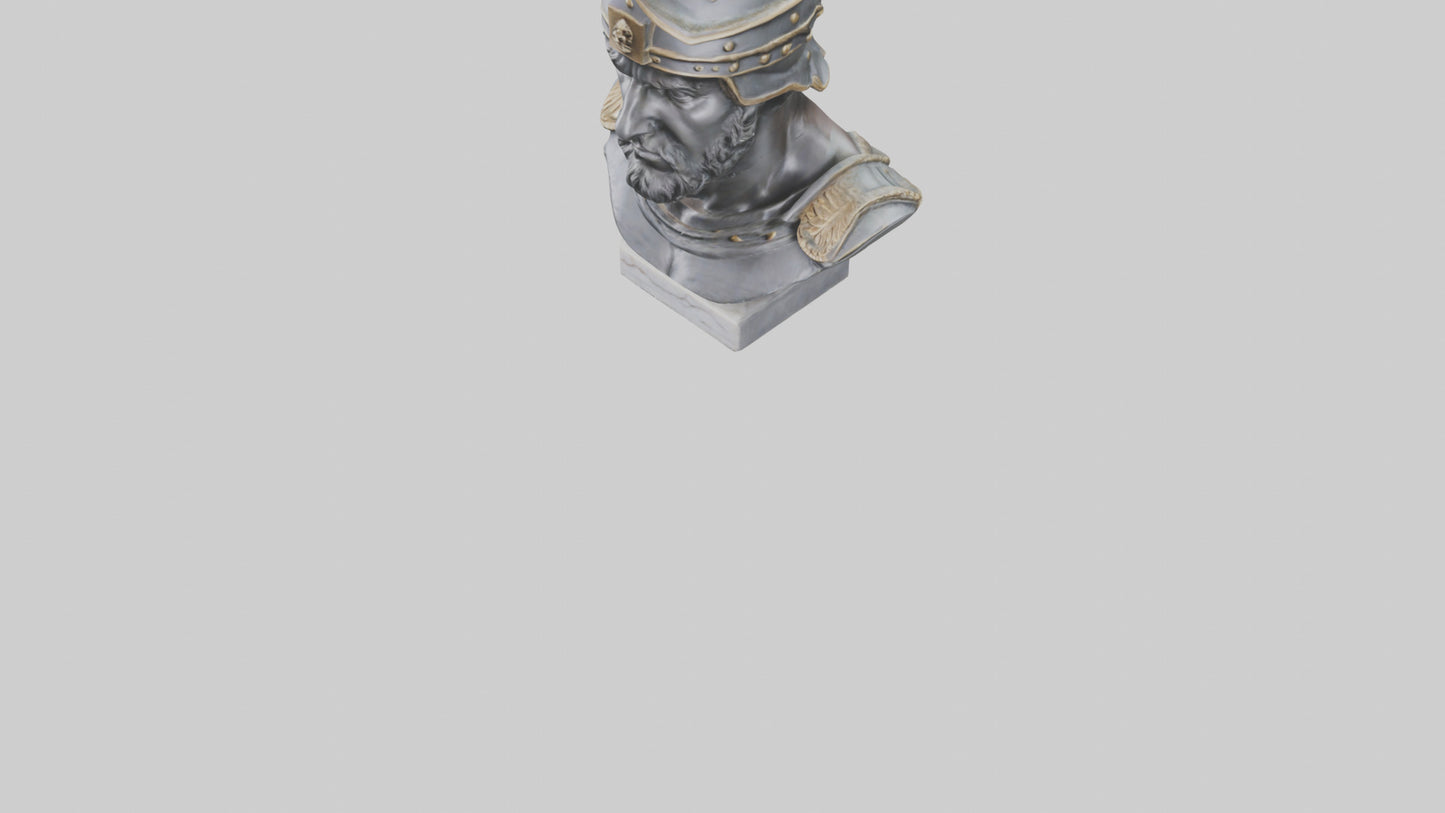 3D model Roman Soldier Bust statue model VR / AR / low-poly