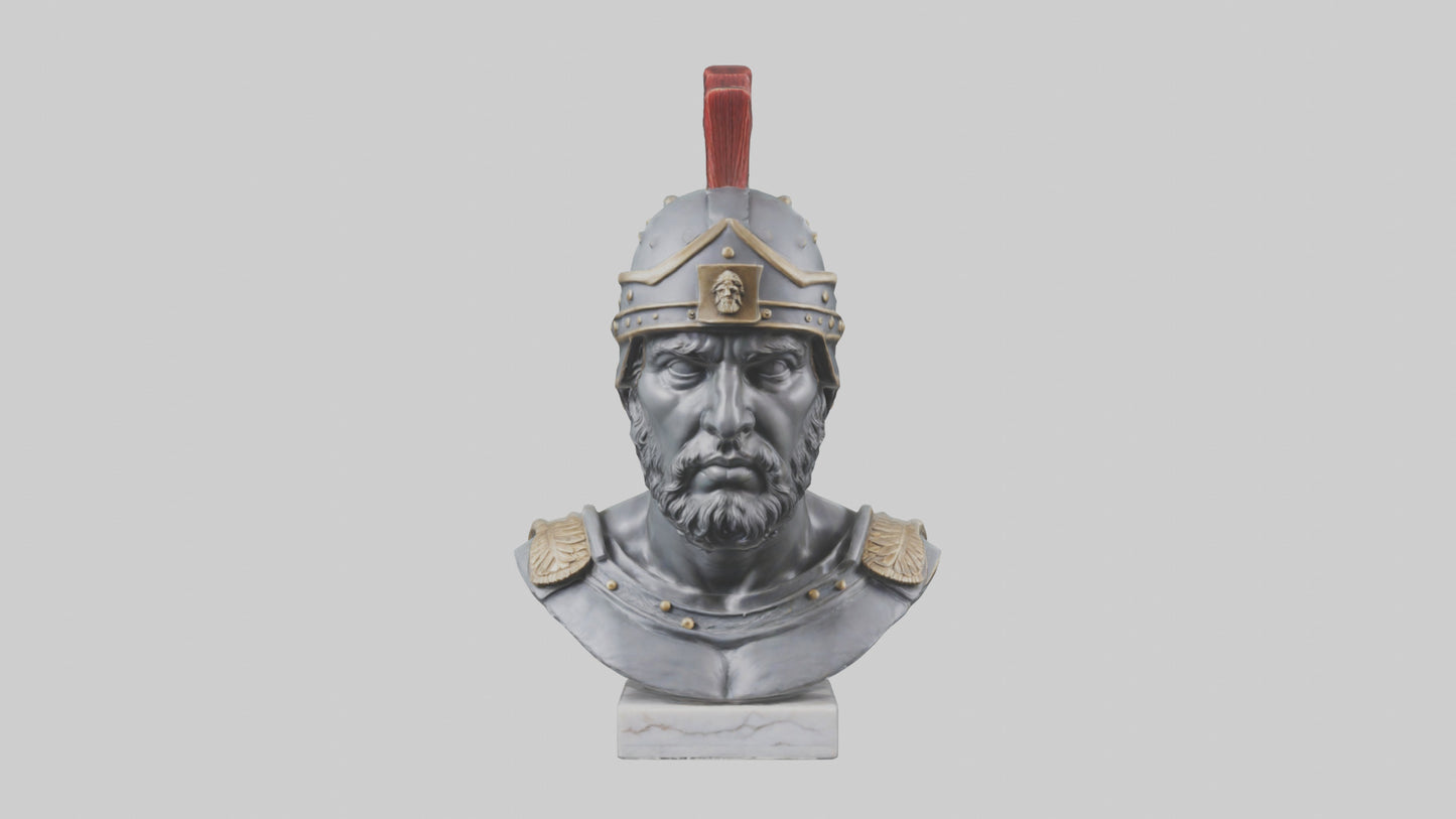 3D model Roman Soldier Bust statue model VR / AR / low-poly