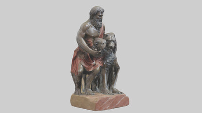 3D model Romulus and Remus statue model VR / AR / low-poly
