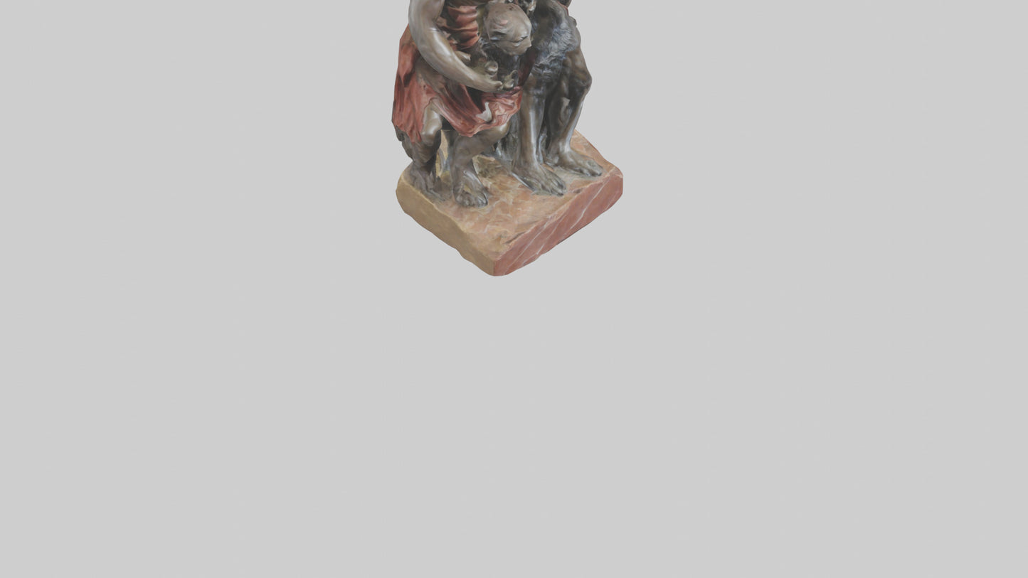 3D model Romulus and Remus statue model VR / AR / low-poly
