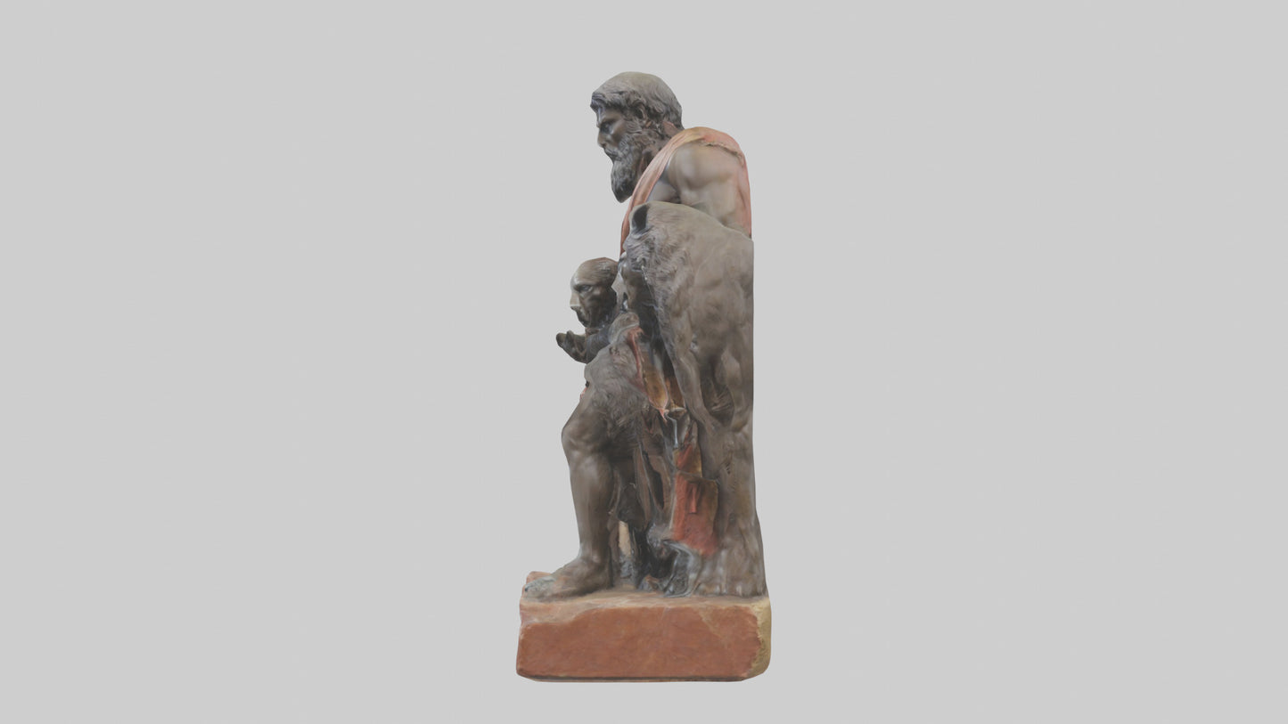 3D model Romulus and Remus statue model VR / AR / low-poly