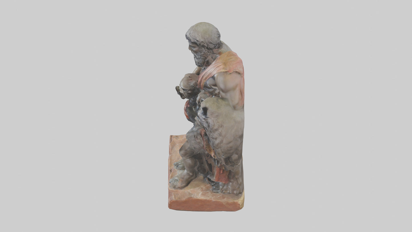 3D model Romulus and Remus statue model VR / AR / low-poly
