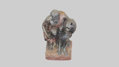 3D model Romulus and Remus statue model VR / AR / low-poly