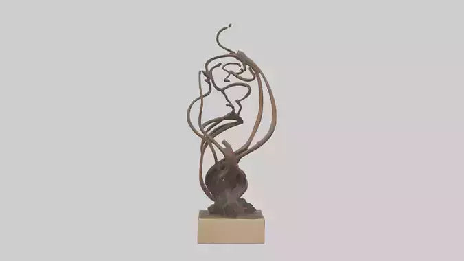 3D model Rooted Flow sculpture model VR / AR / low-poly