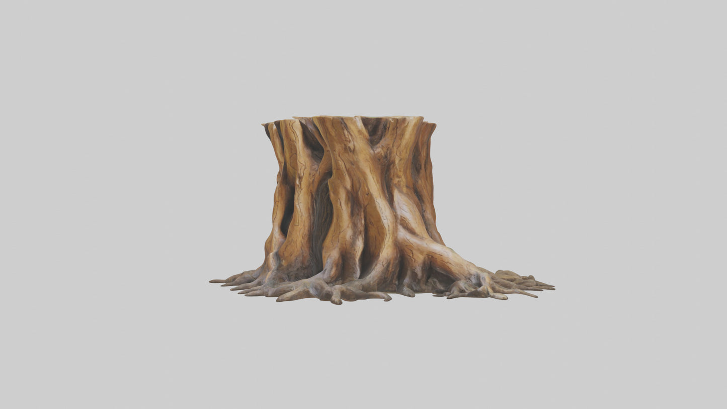 Rooted Tree Trunk Sculpture model 3D model