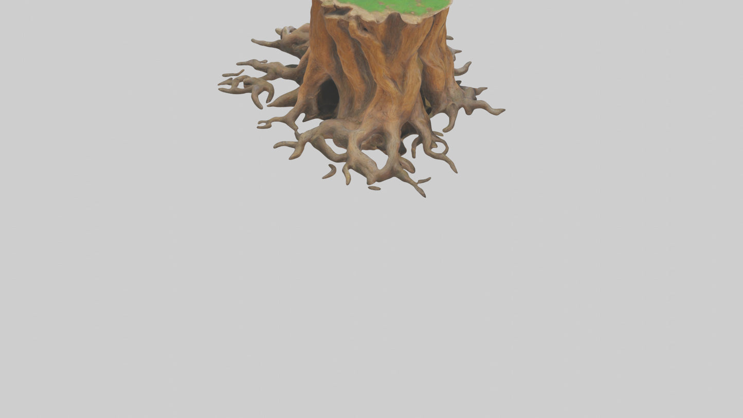 Rooted Tree Trunk Sculpture model 3D model