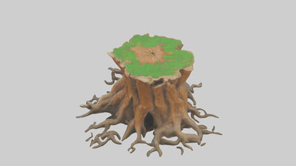 Rooted Tree Trunk Sculpture model 3D model
