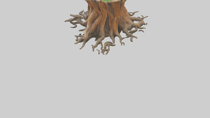 Rooted Tree Trunk Sculpture model 3D model