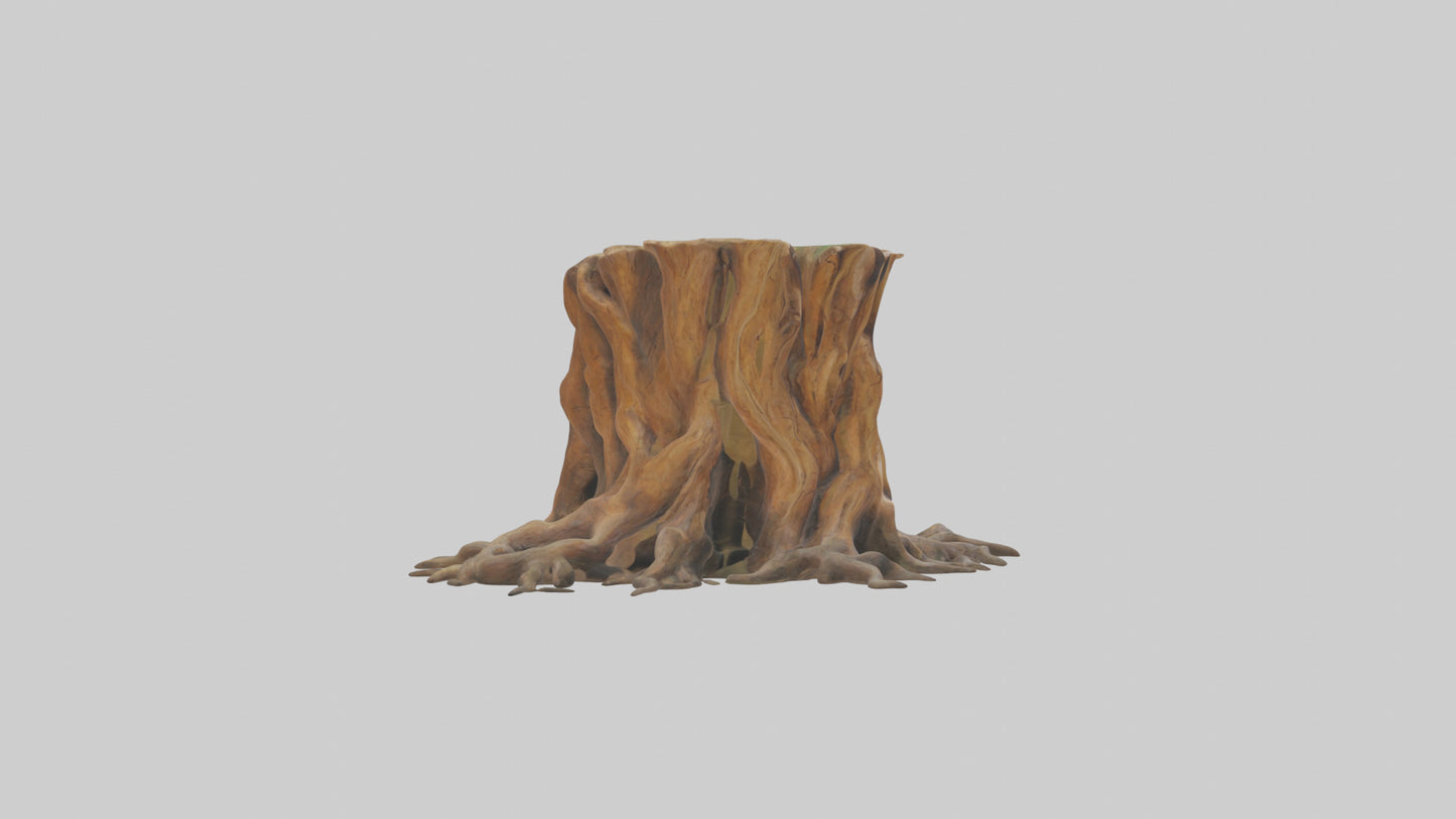 Rooted Tree Trunk Sculpture model 3D model