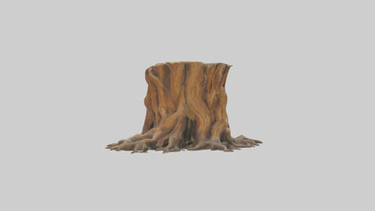 Rooted Tree Trunk Sculpture model 3D model