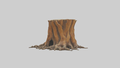 Rooted Tree Trunk Sculpture model 3D model
