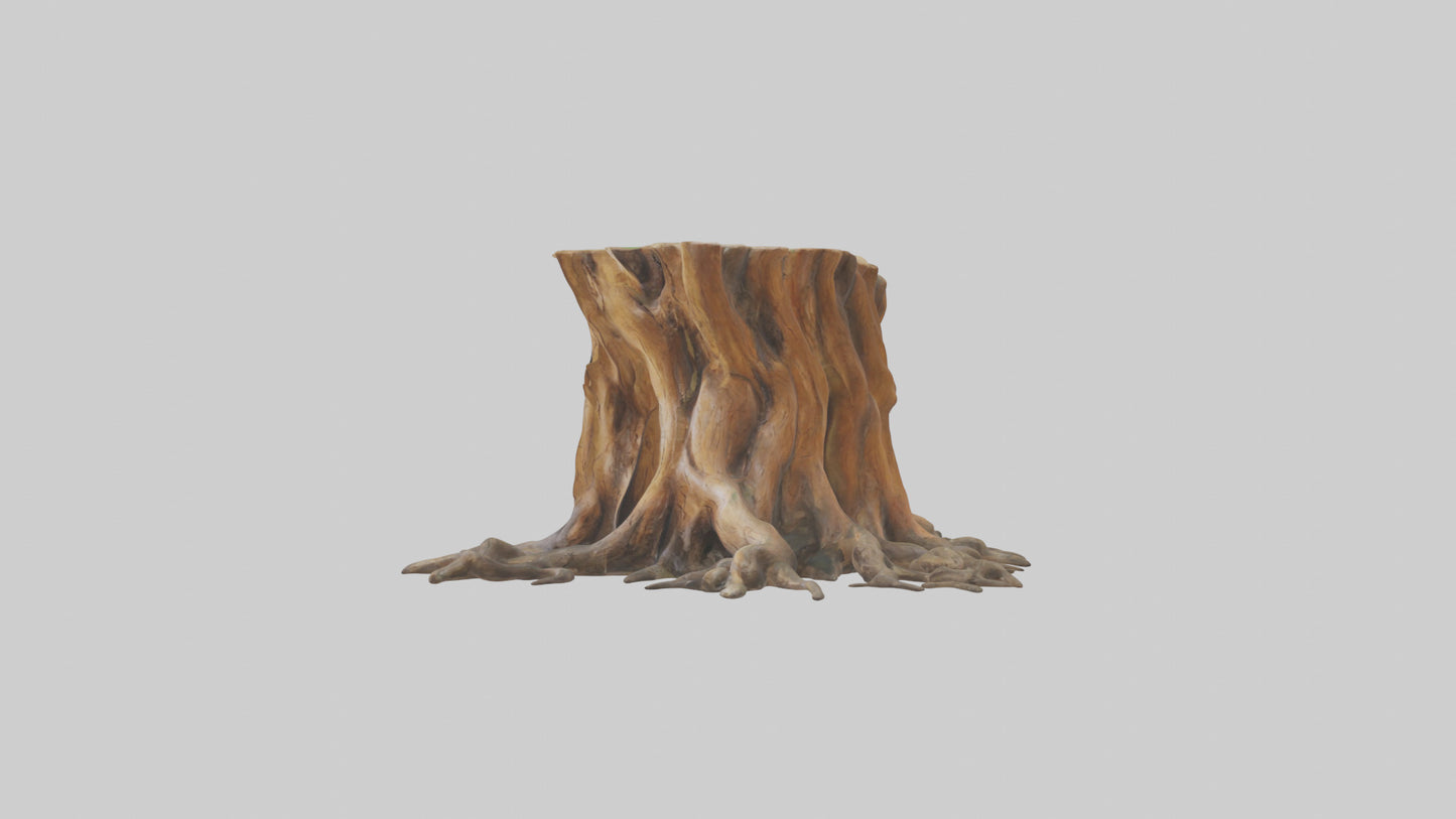 Rooted Tree Trunk Sculpture model 3D model