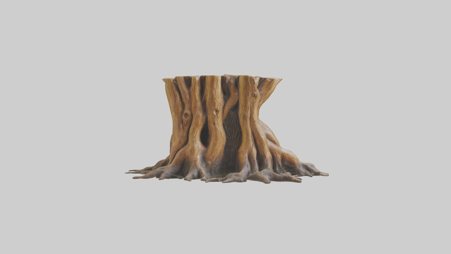 Rooted Tree Trunk Sculpture model 3D model
