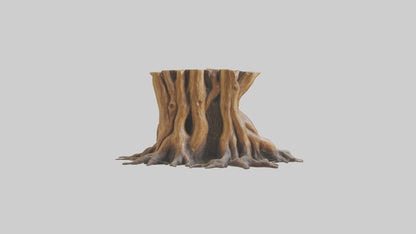 Rooted Tree Trunk Sculpture model 3D model