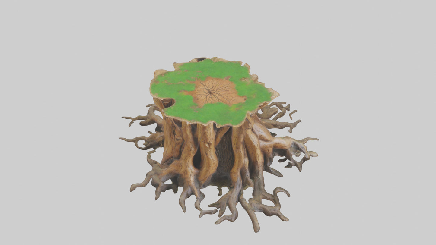 Rooted Tree Trunk Sculpture model 3D model