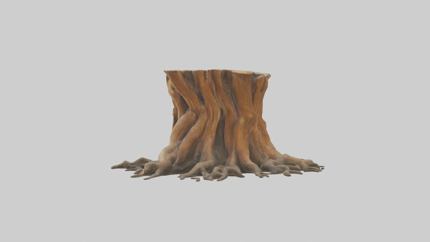 Rooted Tree Trunk Sculpture model 3D model