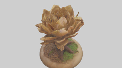 Rooting Flower Sculpture model VR / AR / low-poly