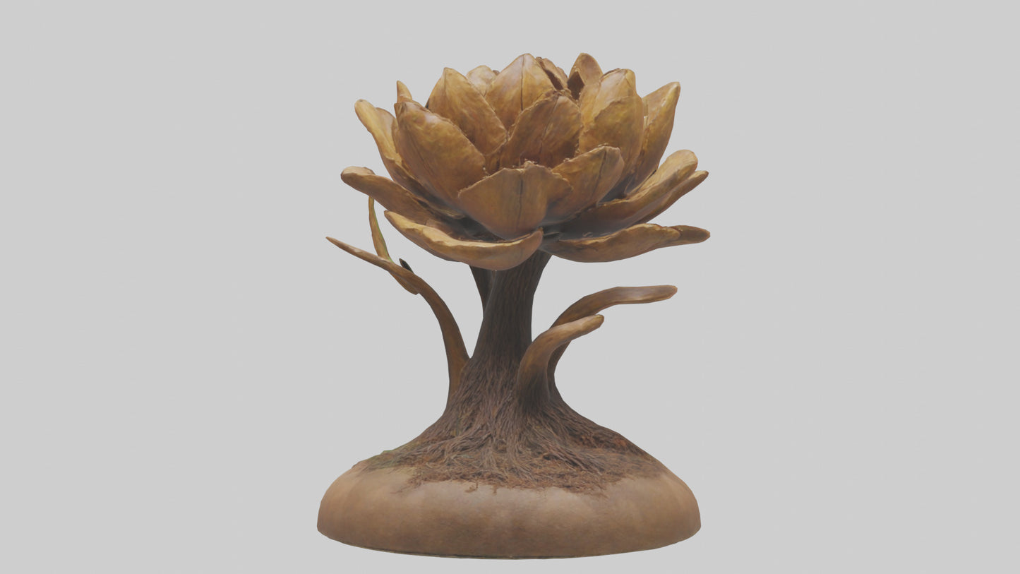 Rooting Flower Sculpture model VR / AR / low-poly