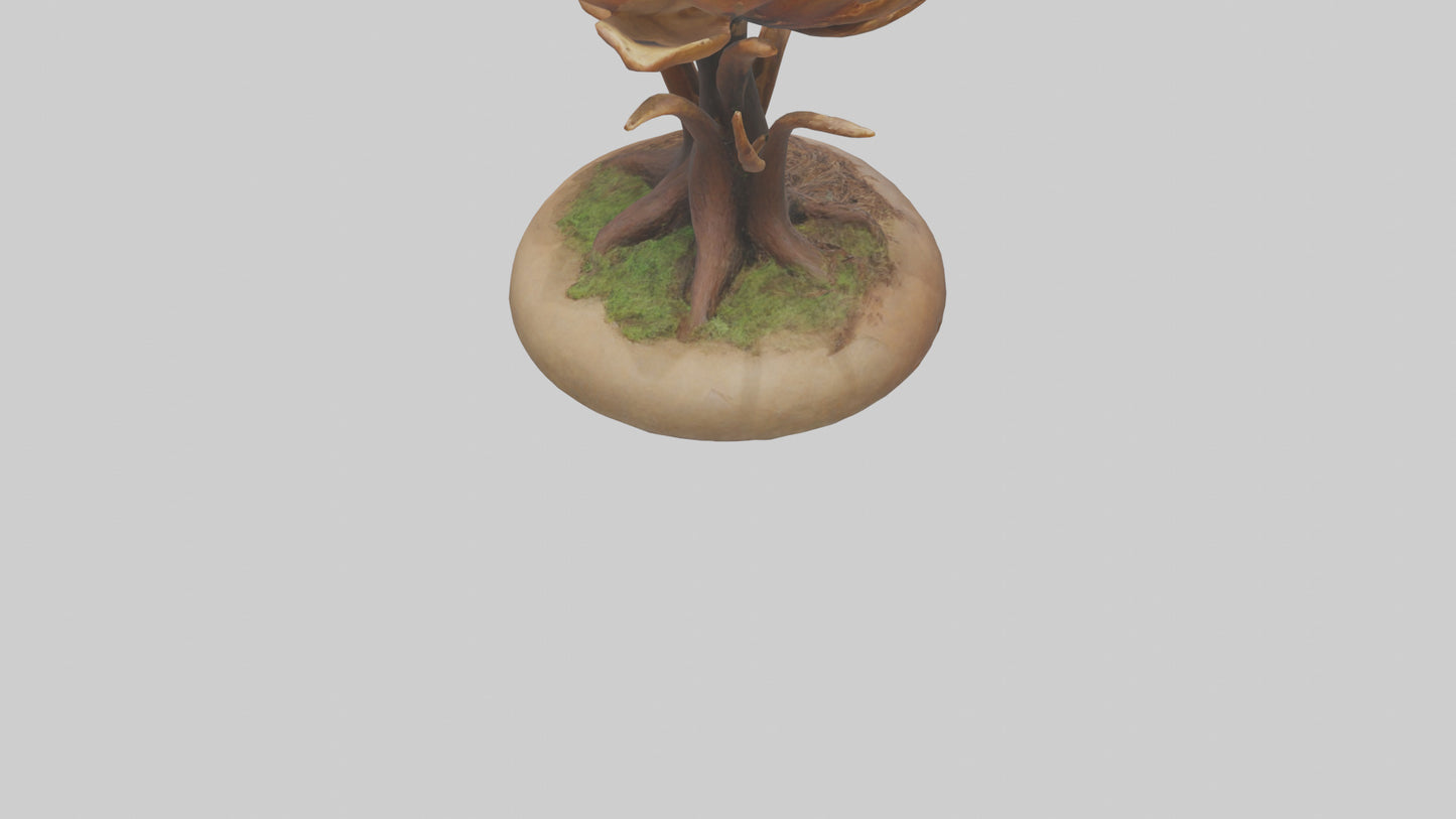 Rooting Flower Sculpture model VR / AR / low-poly