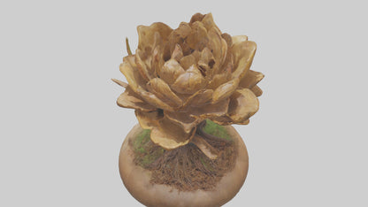 Rooting Flower Sculpture model VR / AR / low-poly