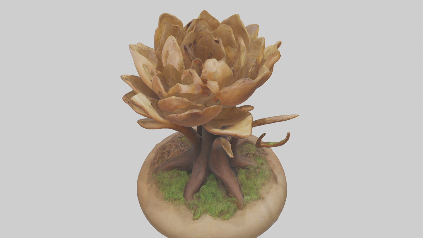 Rooting Flower Sculpture model VR / AR / low-poly
