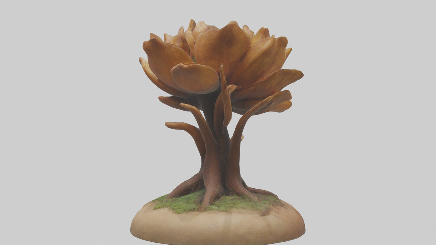Rooting Flower Sculpture model VR / AR / low-poly