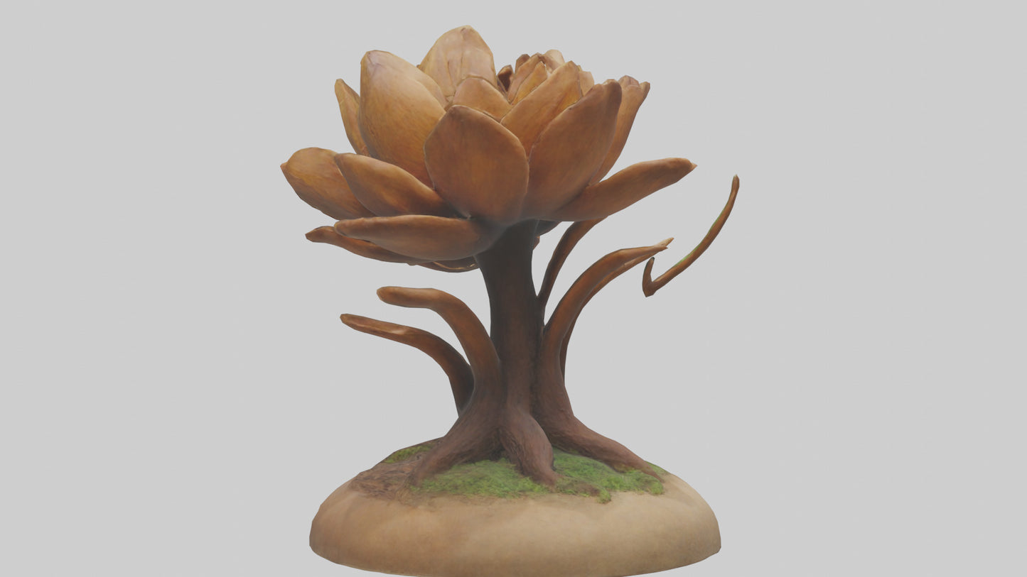 Rooting Flower Sculpture model VR / AR / low-poly