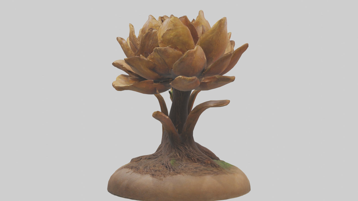 Rooting Flower Sculpture model VR / AR / low-poly